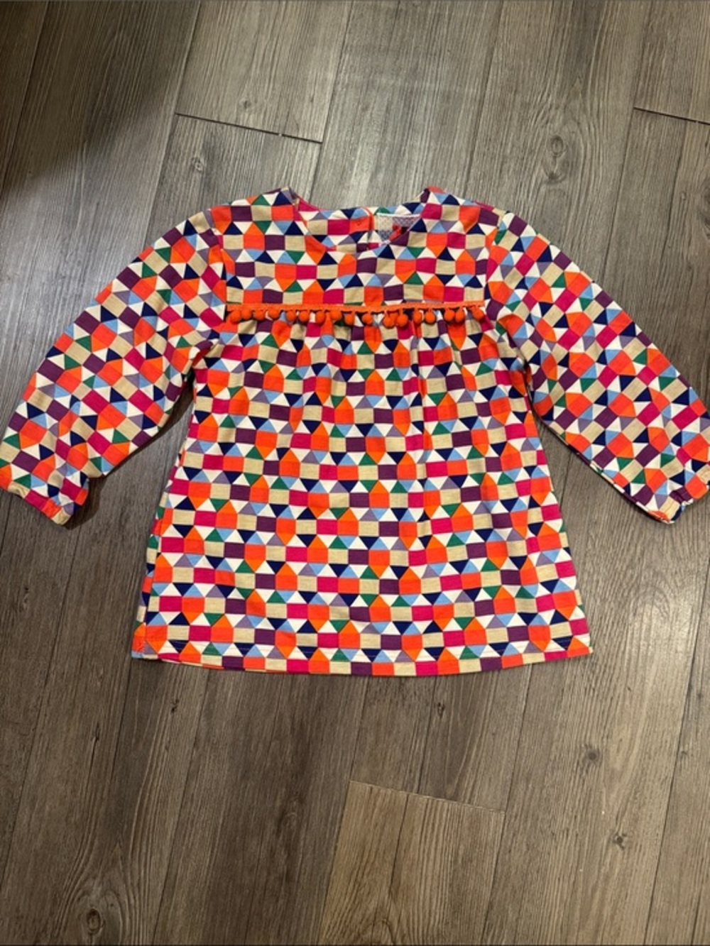 🆕 Melange Girl Multicolor Geometric Pom-Pom Tunic. 12. NWT!💕